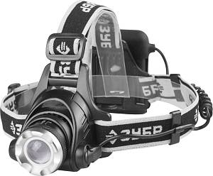 ЗУБР РХ-650, 4 AA, 450 Лм, 3 режима, налобный светодиодный фонарь, Профессионал (56430)